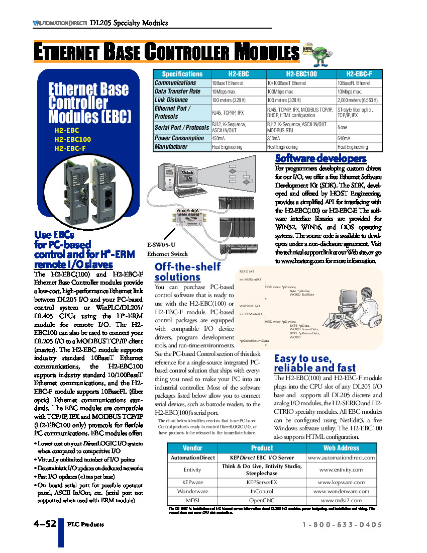 First Page Image of H2-EBC100 Ethernet Base Controller Module Data Sheet.pdf